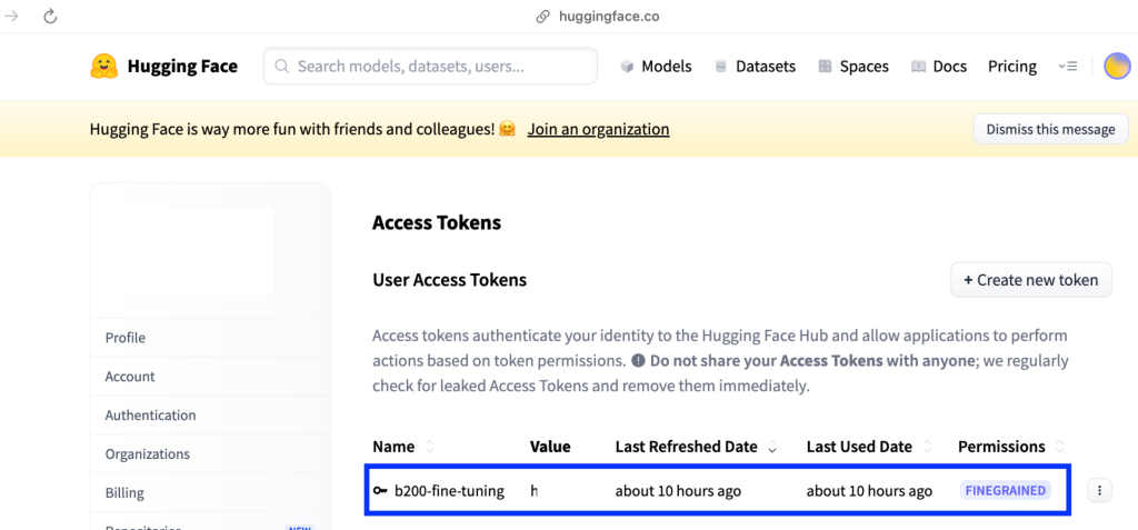 Hugging Face Tokens